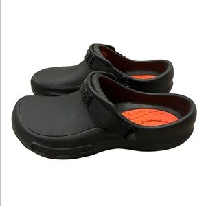 Crocs Bistro Pro Literide Work Clog M9/W11 Black Adjustable Ankle Strap No Slip